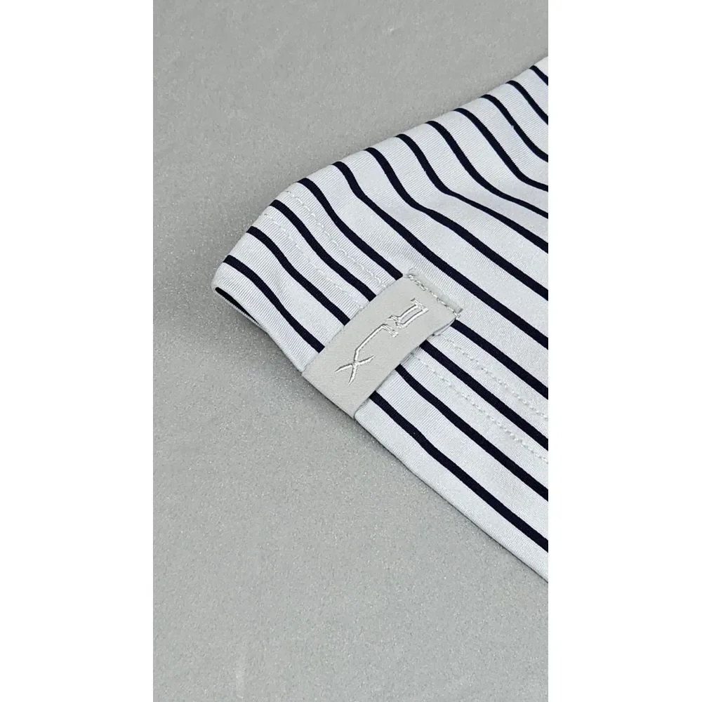 RLX Ralph Lauren Polo Shirt Mens XL. Shadow Glen GC White‎ Black Striped.